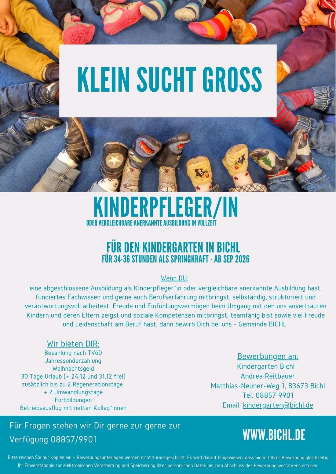 Stellenanzeige Kindergarten Bichl